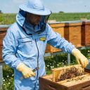 Včelařská kombinéza s kloboukem - modrá - Lysoň, vel.: S-XXXXL Thumb