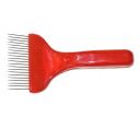 Odvíčkovací vidlička 21 jehel, plastová červená rukojeť Thumb