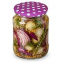 Víčko na sklenici TO 82 - Tečky - purpurové Thumb