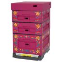 ul-dadant-optima-ciemnorozowy-nadruk-kwiatki-nieskrecony2.jpg_1 Úl Dadant OPTIMA, lakovaný (tmavě růžový), potisk – květy, rozložený Thumb