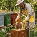 Kombinéza včelařská s kloboukem, béžová vel,: S-XXXL - CZ Thumb