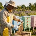 Kombinéza včelařská s kloboukem, béžová vel,: S-XXXL - CZ Thumb