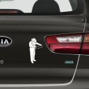 Samolepka včelař s rámkem - bílá Thumb