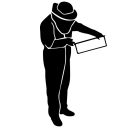 Samolepka včelař s rámkem - černá Thumb