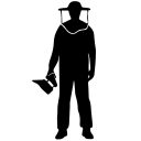 Samolepka včelař s dýmákem - černá Thumb