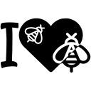 Samolepka I love bees - černá Thumb