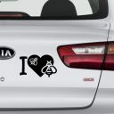 Samolepka I love bees - černá Thumb