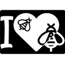 Samolepka I love bees - bílá Thumb