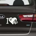 Samolepka I love bees - bílá Thumb