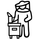 Samolepka včelař s úlem - černá Thumb