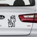 Samolepka včelař s úlem - černá Thumb