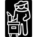 Samolepka včelař s úlem - bílá Thumb