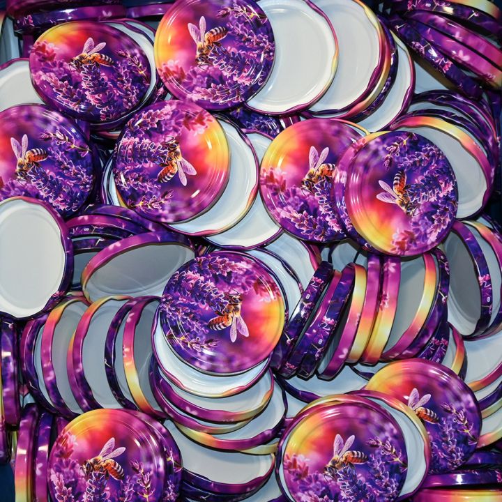 Víčko na sklenici TO 82 - Včela a levandule - HO17