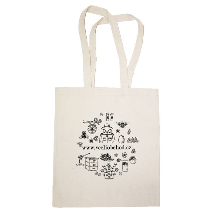 Bavlněná taška "Včelí obchod" 37,5 x 41