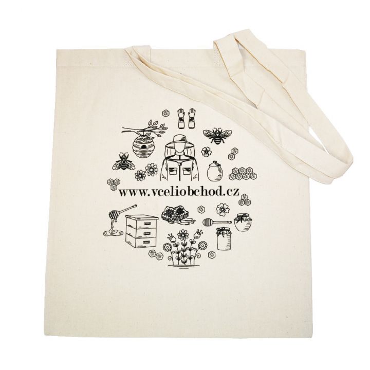 Bavlněná taška "Včelí obchod" 37,5 x 41