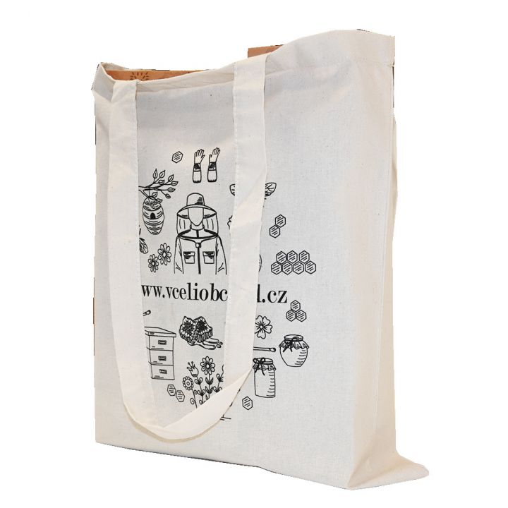 Bavlněná taška "Včelí obchod" 37,5 x 41