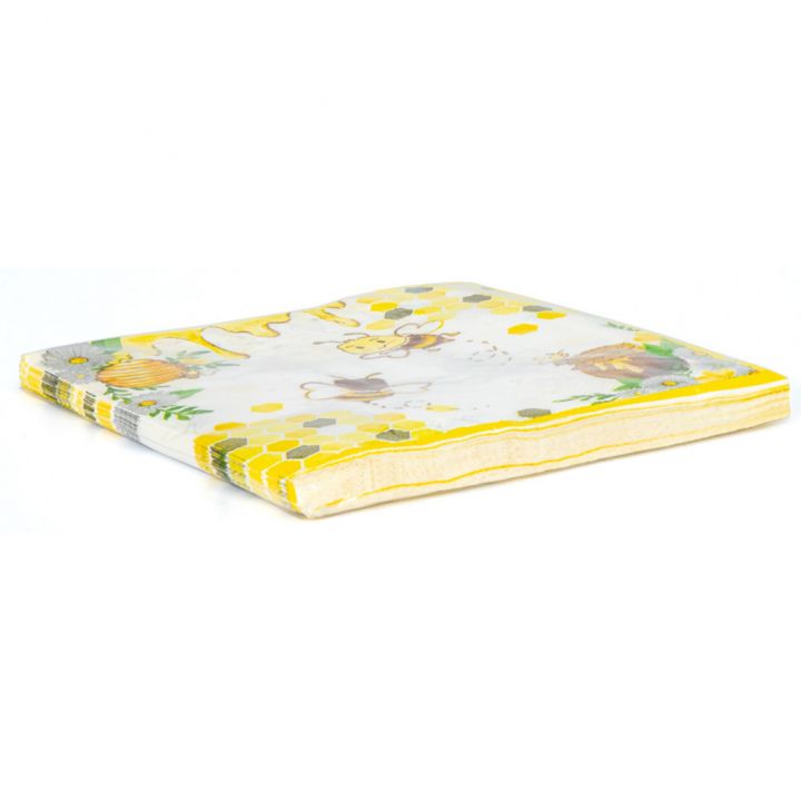 Papírové ubrousky „Včela s medem a pláství“ - 20 ks