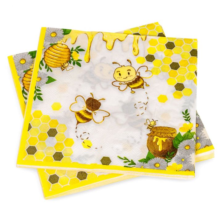 Papírové ubrousky „Včela s medem a pláství“ - 20 ks