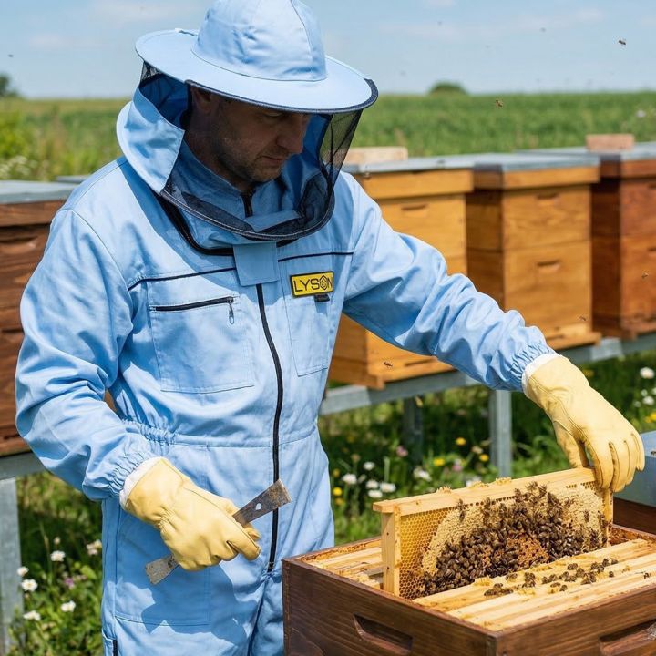Včelařská kombinéza s kloboukem - modrá - Lysoň, vel.: S-XXXXL