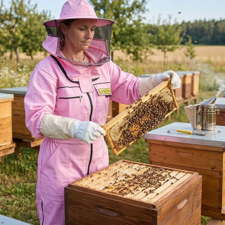 Včelařská kombinéza s kloboukem - fialová - Lysoň, vel.: S-XXXL