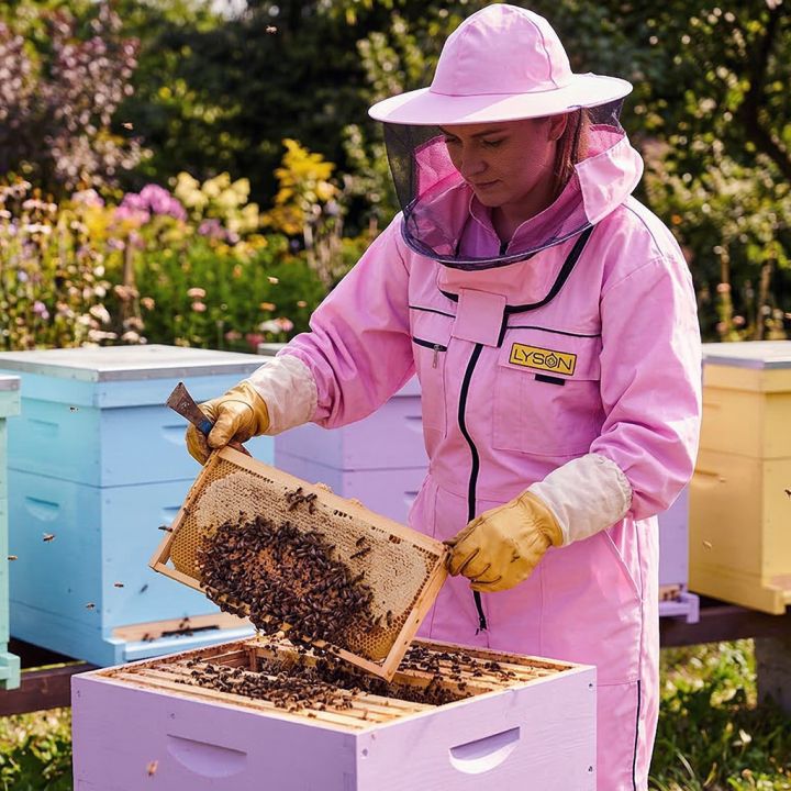 Včelařská kombinéza s kloboukem - fialová - Lysoň, vel.: S-XXXL