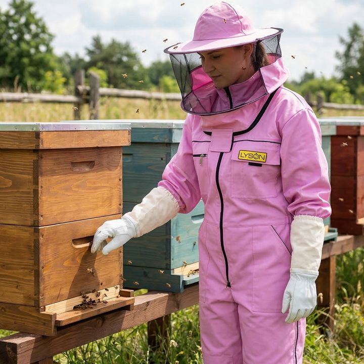 Včelařská kombinéza s kloboukem - fialová - Lysoň, vel.: S-XXXL