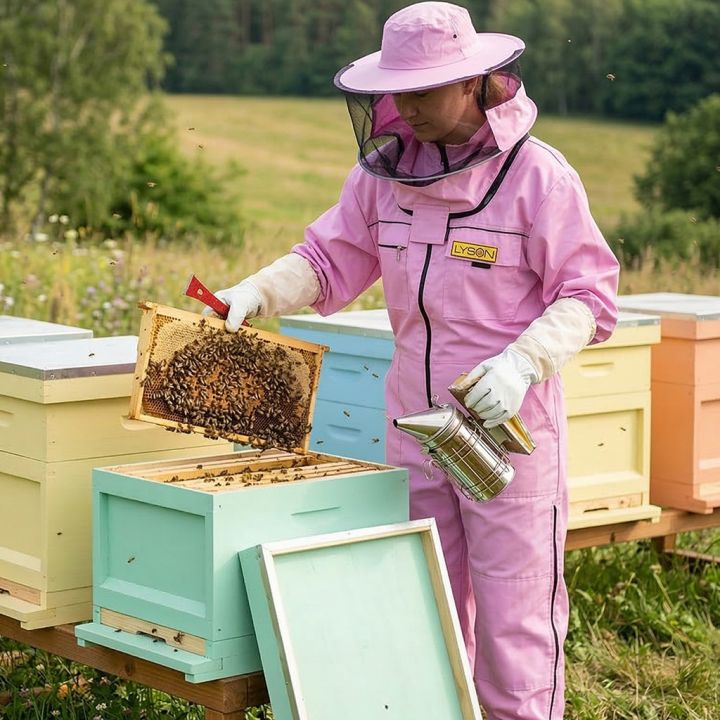 Včelařská kombinéza s kloboukem - fialová - Lysoň, vel.: S-XXXL