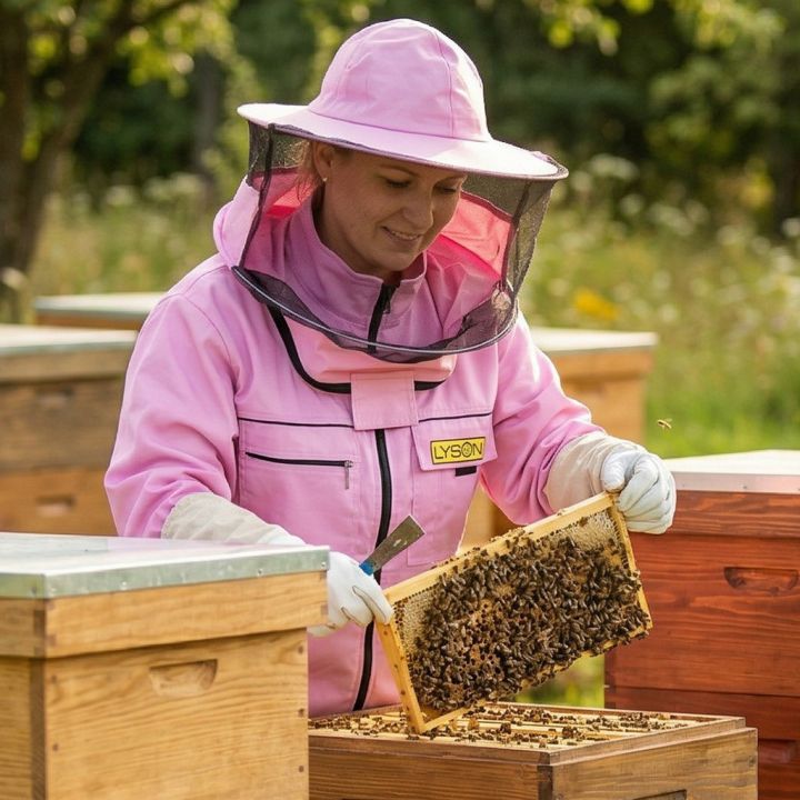 Včelařská bunda s kloboukem - fialová - Lysoň, vel.: S-XXL