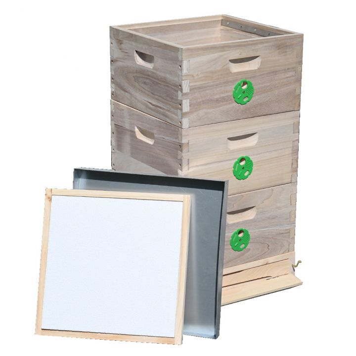 Úl 39x24 se 3 nástavky - Celodřevěný, odlehčený, cinkovaný, schienen