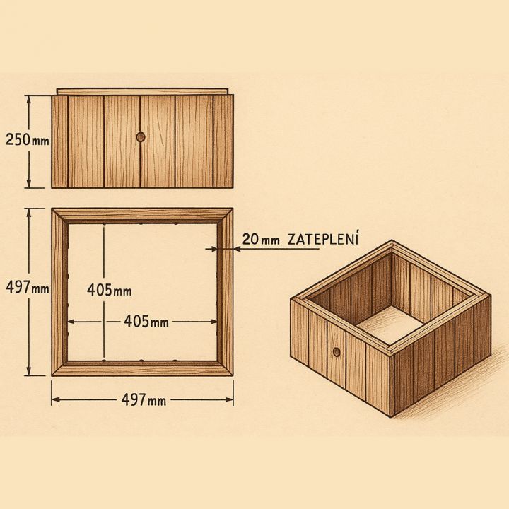 Úl 39x24 s 1 nástavkem - 2 cm