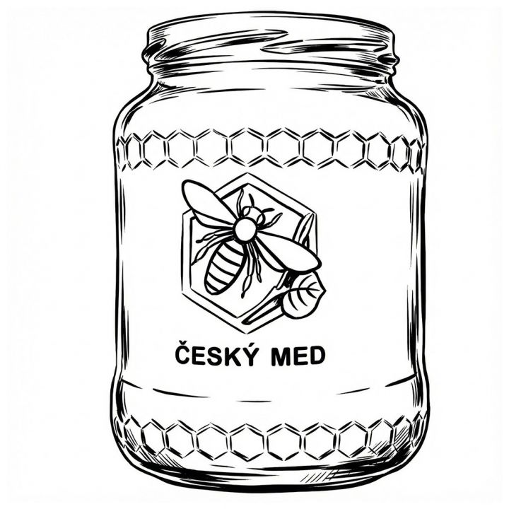 Sklenice MED 770 ml/1kg medu - OSOBNÍ ODBĚR