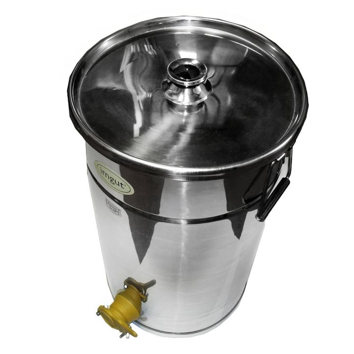 Stáčecí nerez nádoba 50 kg - plast kohout