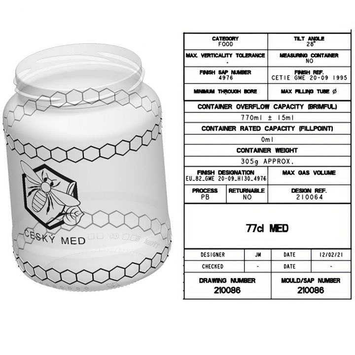 sklenice-med-016.jpg_1 Sklenice Med 770 ml/1kg medu - 8,6 Kč/ks - pal. 1456 ks