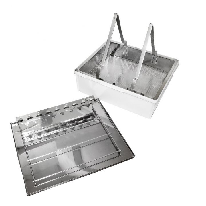 Talíř na odvíčkování ApiNord - nerez - s odkl. 2 rám.