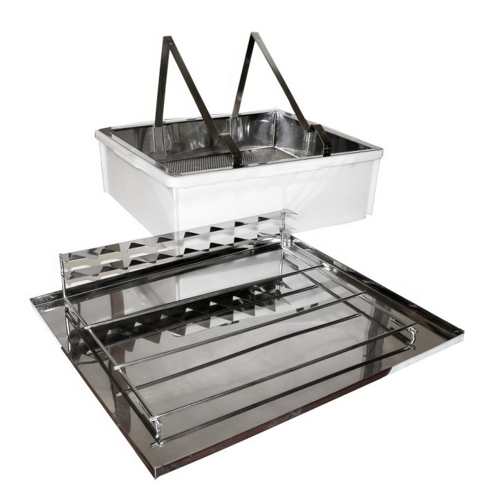 Talíř na odvíčkování ApiNord - nerez - s odkl. 1 rám.