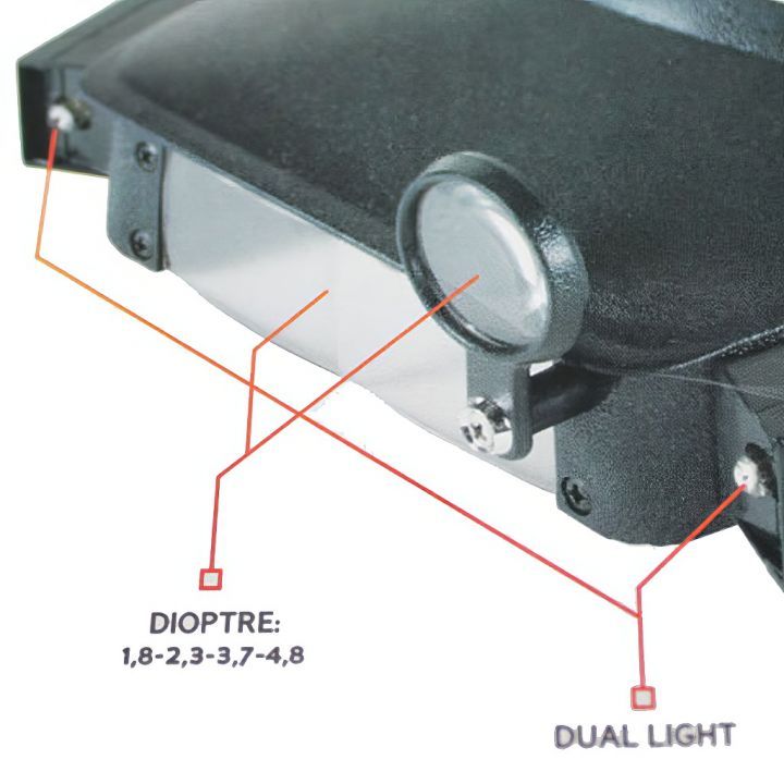 Čelní lupa s osvětlením - hlavová