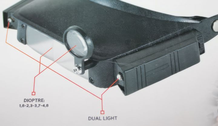 Čelní lupa s osvětlením - hlavová