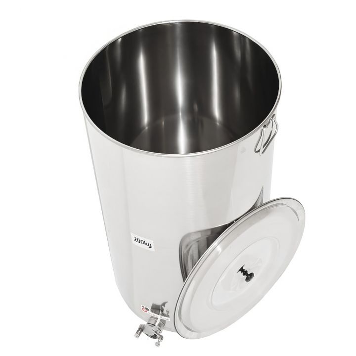 Stáčecí nádoba Mellarius MiniLine 200 kg - nerez kohout