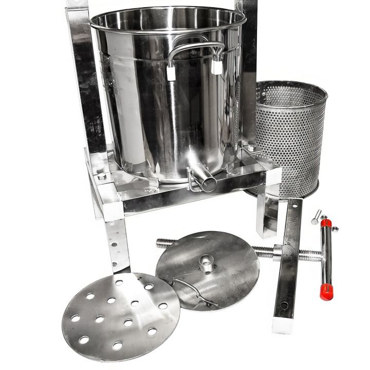 rucni-lis-na-vosk-s-nadobou-01.jpg Ruční lis s nádobou - nerez