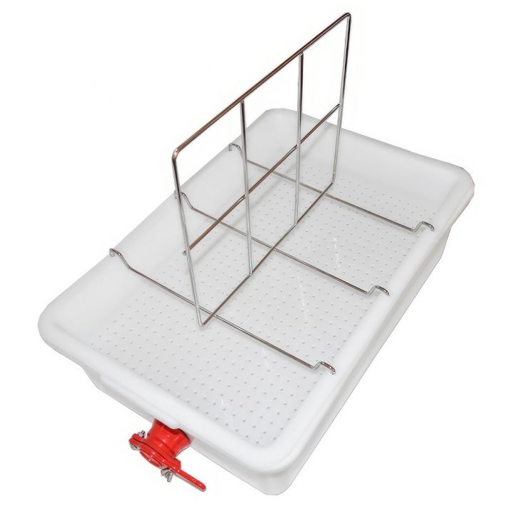 Talíř na odvíčkování Mellarius - 2 rámky - plast vana - nerez