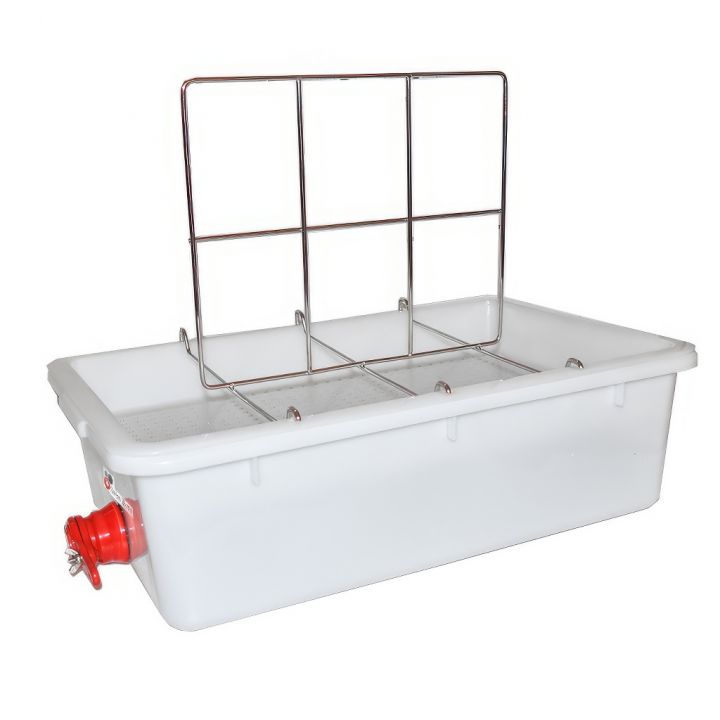 Talíř na odvíčkování Mellarius - 2 rámky - plast vana - nerez