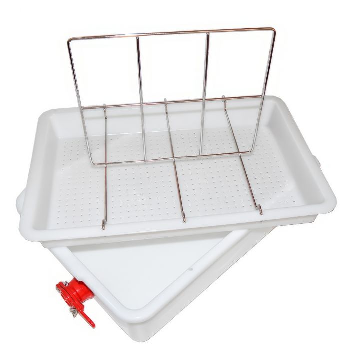 Talíř na odvíčkování Mellarius - 2 rámky - plast vana - nerez