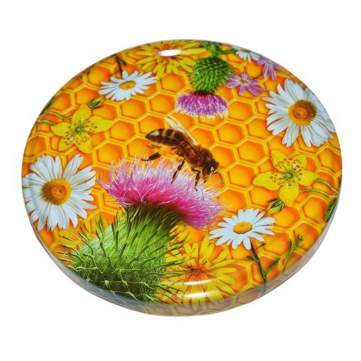 Víčko na sklenici TO 82 - včela a bodlák - HO5