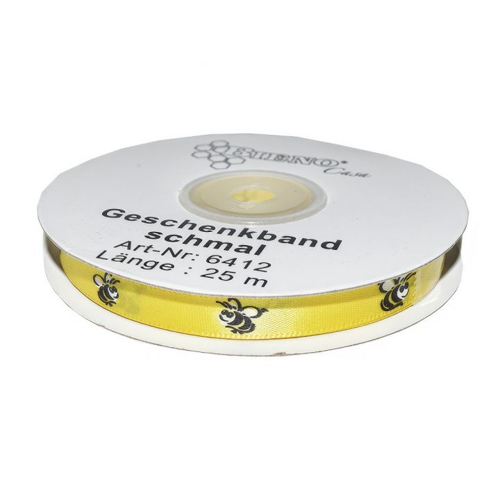 Dárková stuha žlutá 10 mm