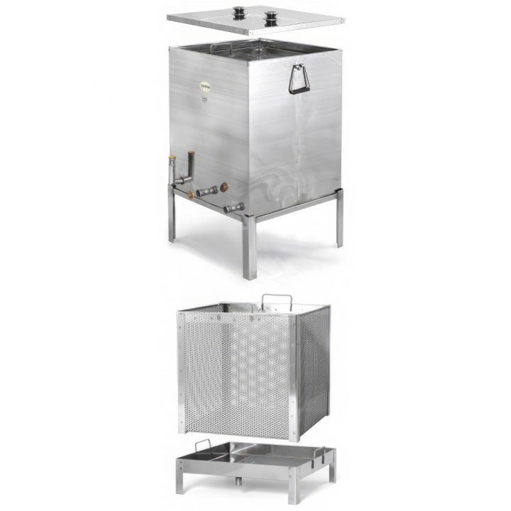 Vařák na vosk nerez s vyvíječem páry 50 x 50 cm