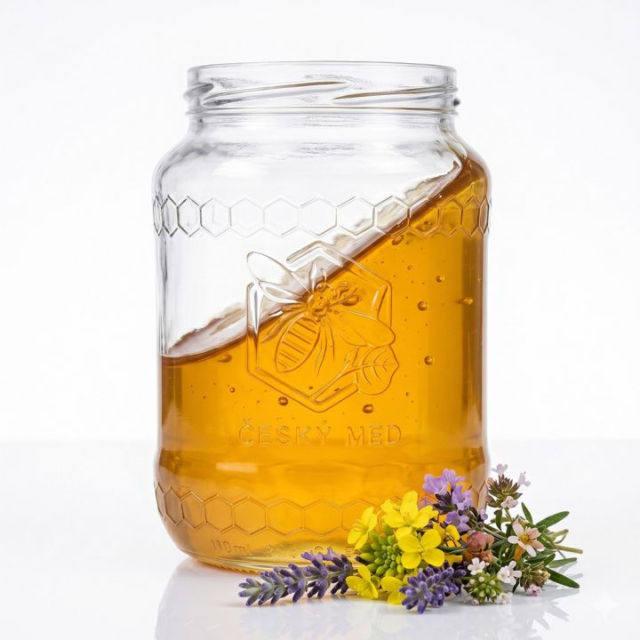 Sklenice Med 770 ml/1kg medu - 8,2 Kč/ks OS. ODBĚR ÚJEZD - 1456 ks