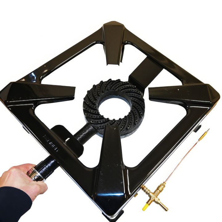 Průmyslový plynový vařič - čtverhranný - piezo - bez regulátoru