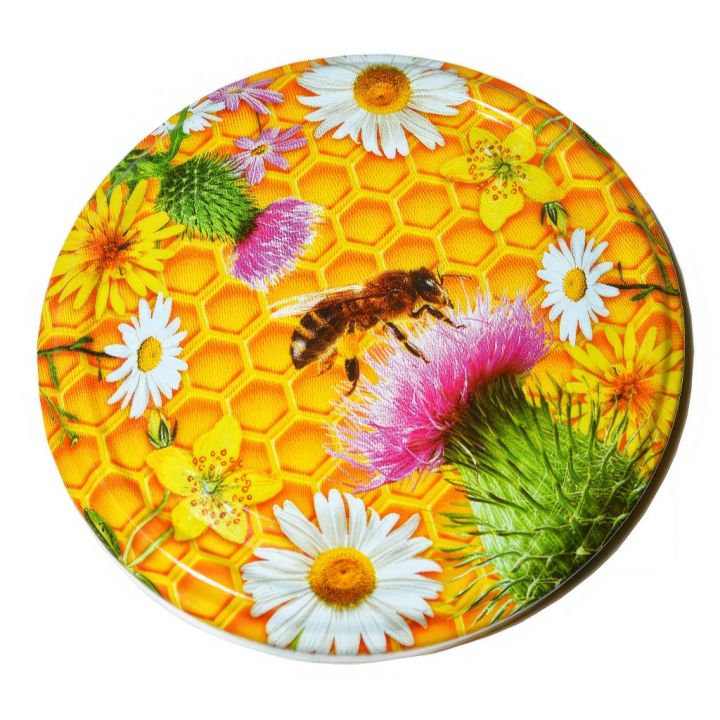 Víčko na sklenici TO 82 - včela a bodlák - HO5