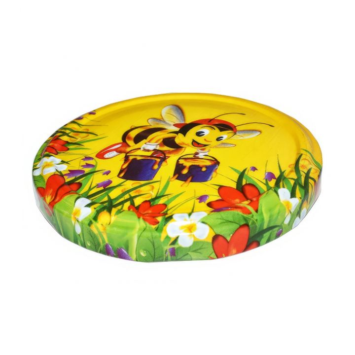 Víčko na sklenici TO 82 - malovaná včelka - HO1