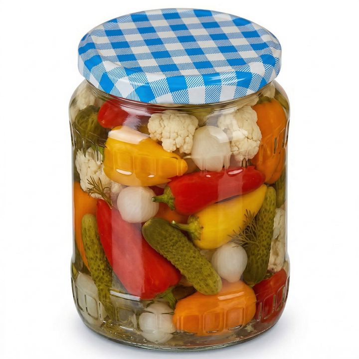 Víčko na sklenici TO 82 - Karo modré